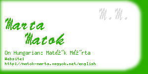 marta matok business card